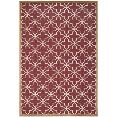 Safavieh 4 ft. x 5 ft.-7 in. Martha Stewart Power Loomed Small Rectangle Area Rug Red & Ivory MSR4424A-4
